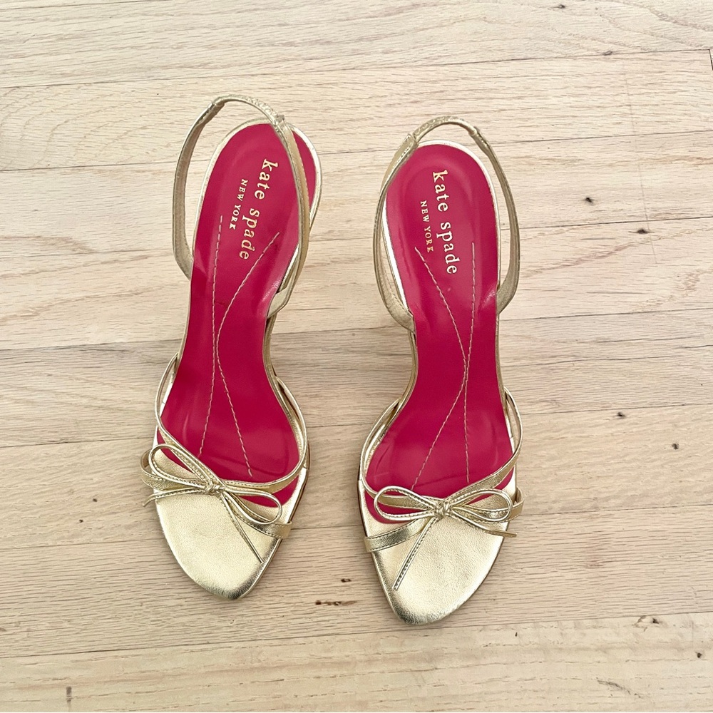 Kate Spade Gold Strappy Heels
